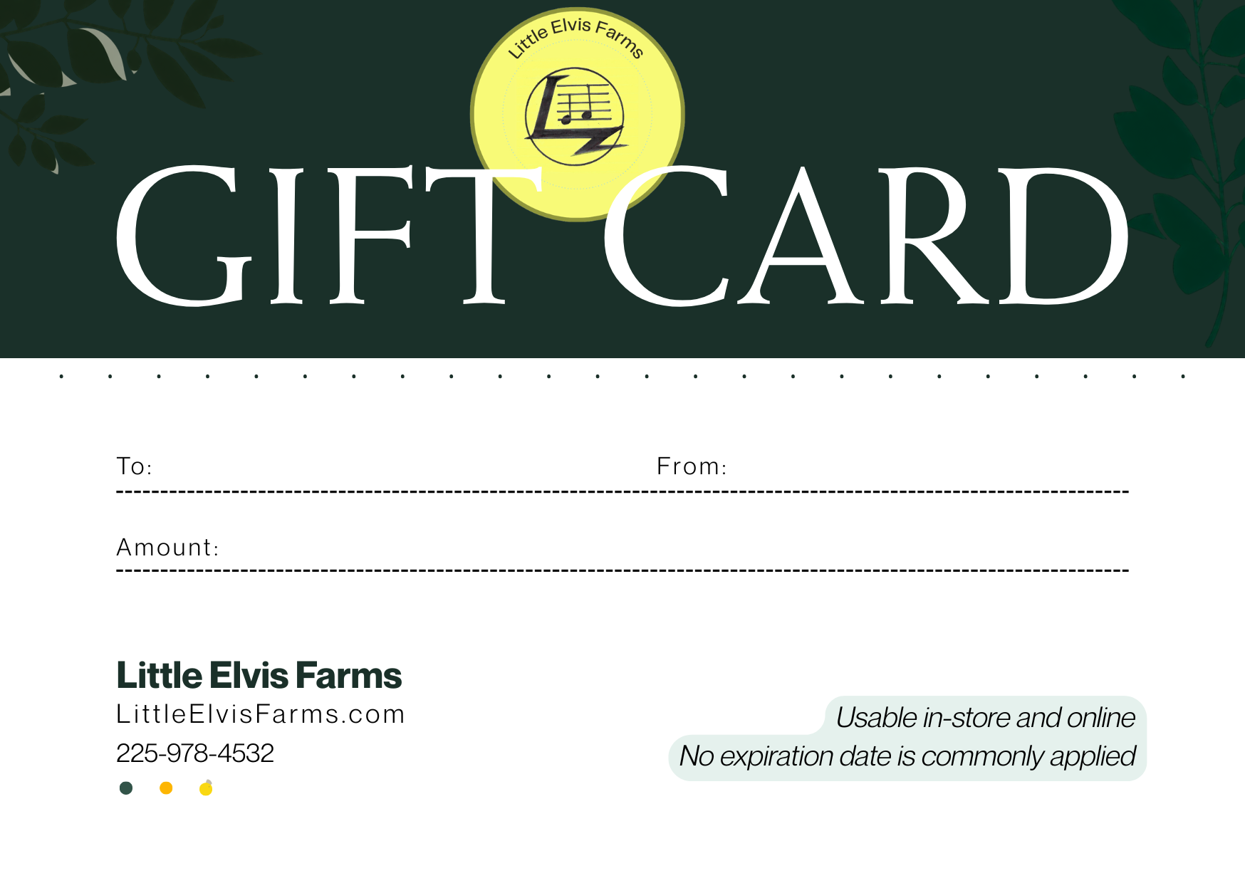 Little Elvis Farms Gift Card